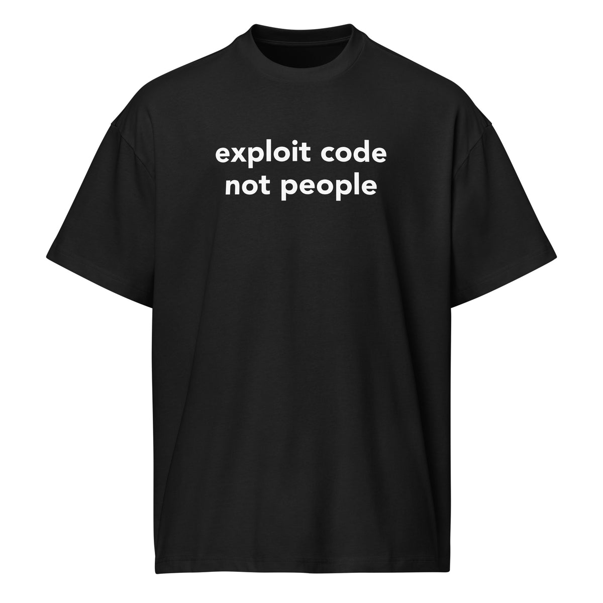 Exploit code, not people - Men’s box tee