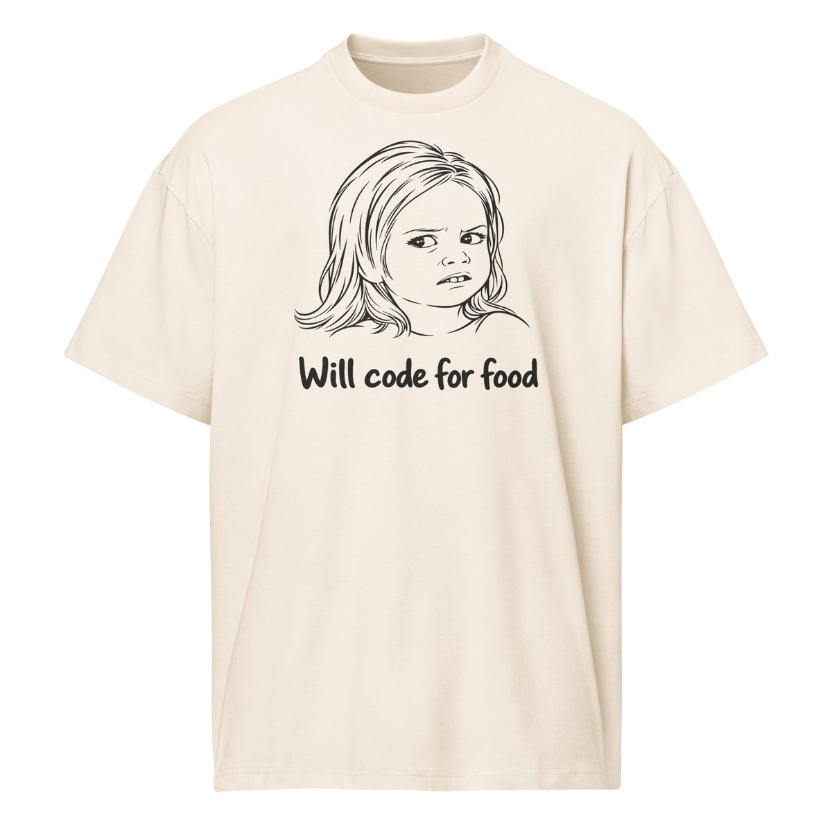 Will Code for Food - Men’s box tee