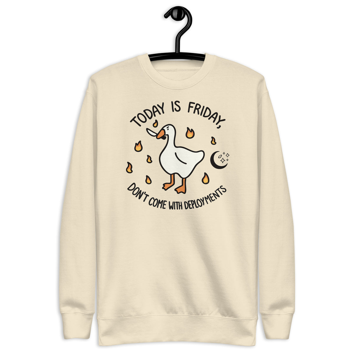 Friday Mode: No Deployments Tee - Unisex Premium Sweatshirt