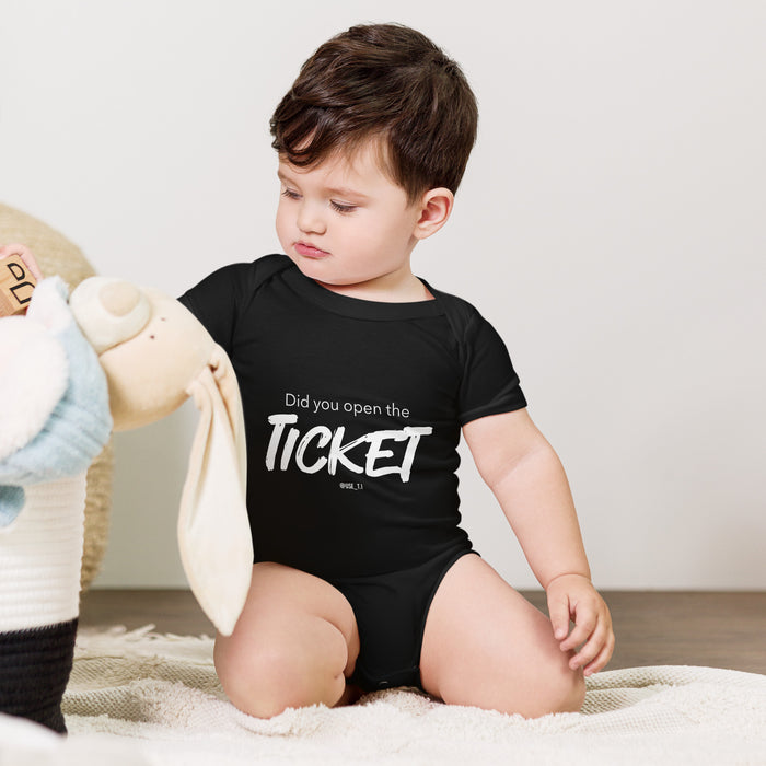 Did You Open a Ticket? - Baby short sleeve one piece