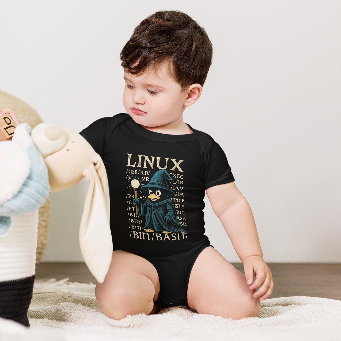 Linux Wizard - Baby short sleeve one piece