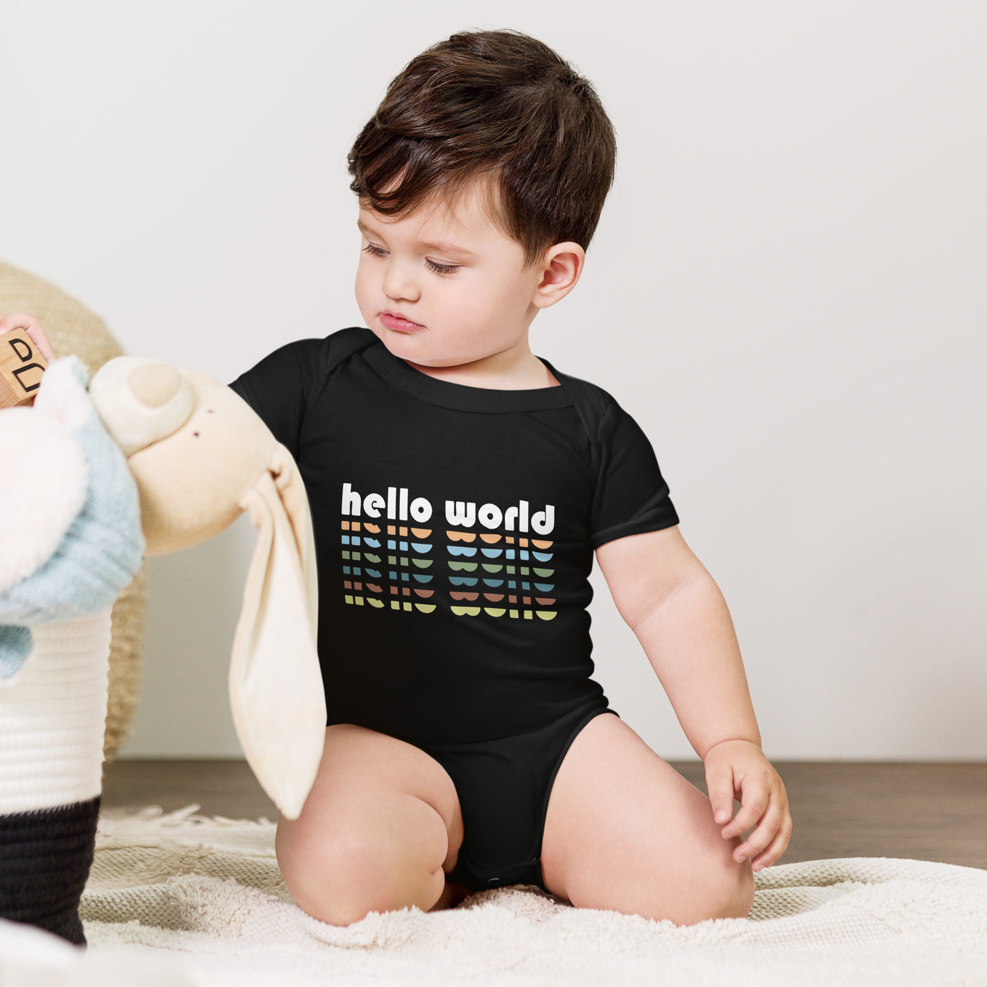 Hello World III - Baby short sleeve one piece