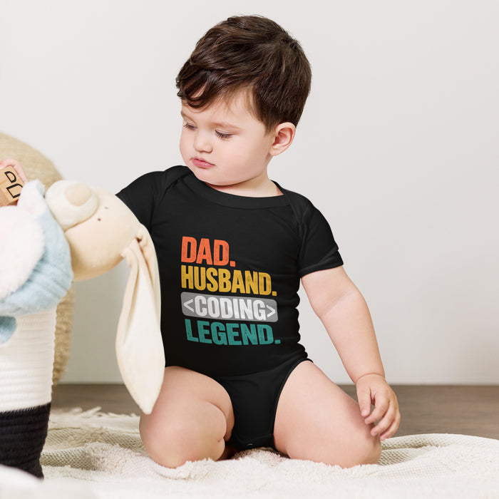 Dad Husband Coding Legend - Baby short sleeve one piece