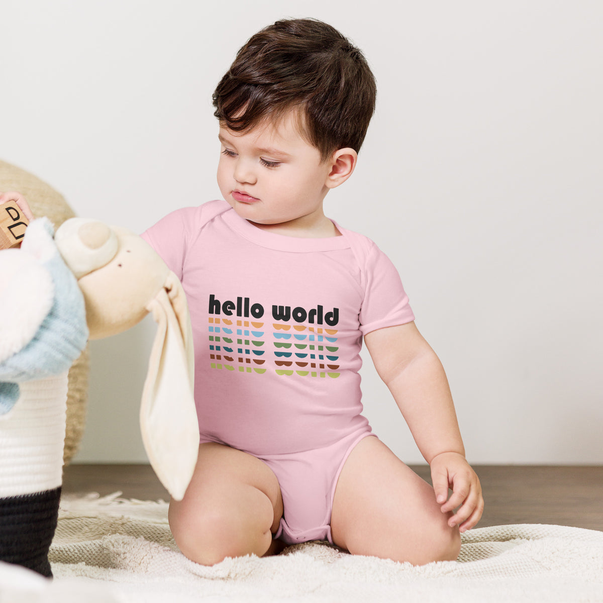 Hello World III - Baby short sleeve one piece