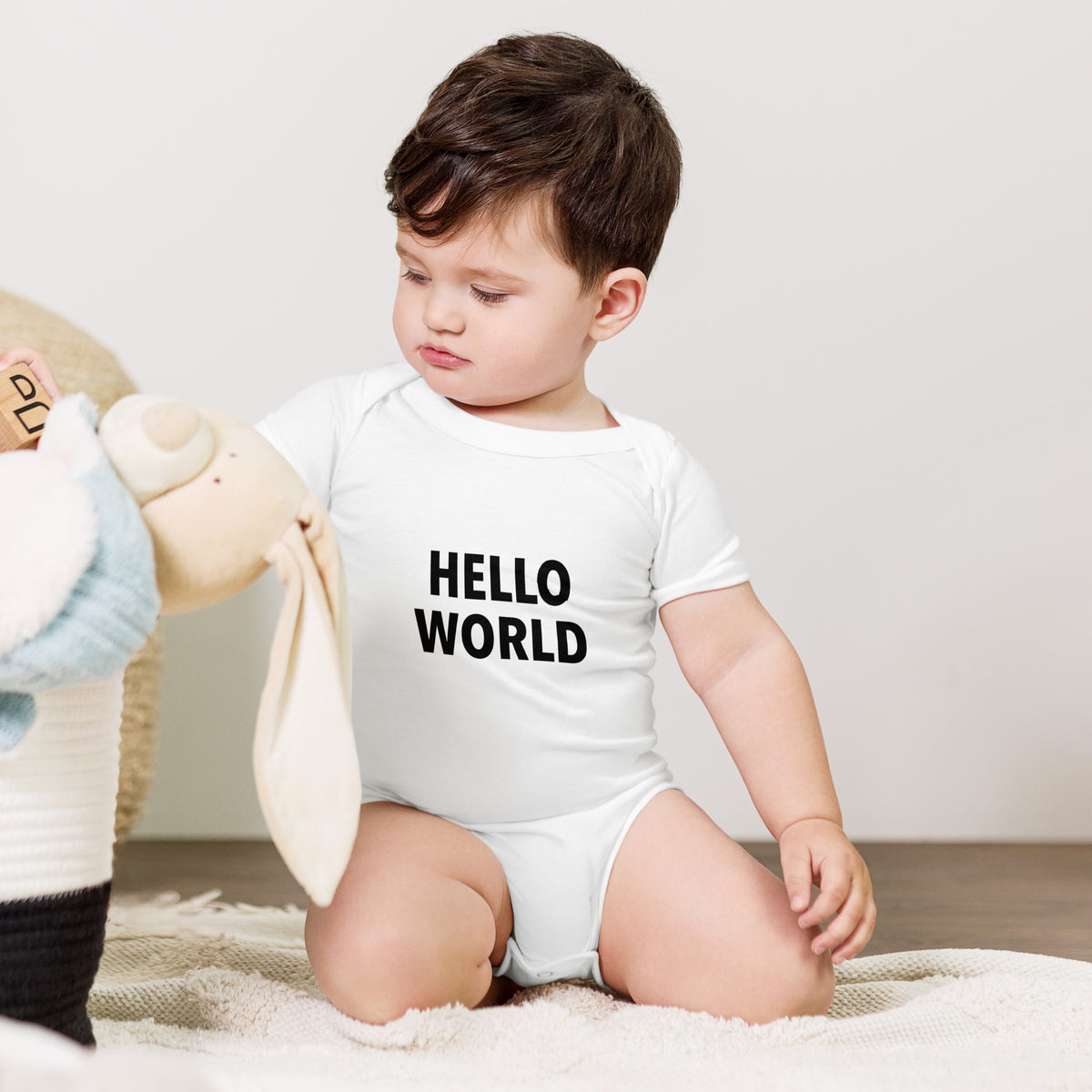 Hello World - Baby short sleeve one piece