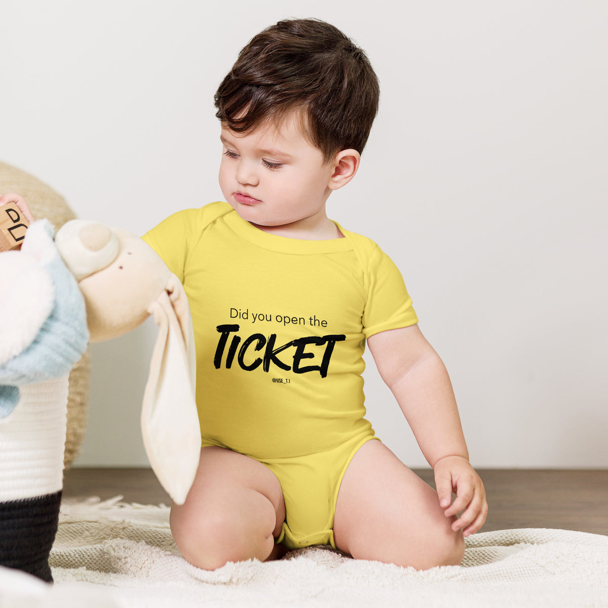 Did You Open a Ticket? - Baby short sleeve one piece