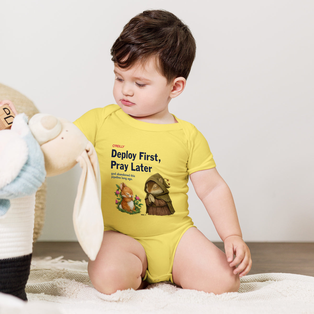 Deploy First, Pray Later - Baby short sleeve one piece