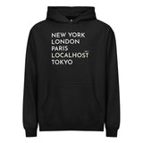 New York, London, Paris, Localhost, Tokyo - Men’s box hoodie