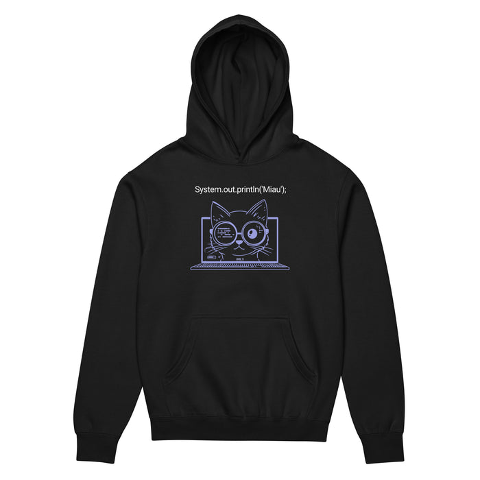 system.out.println("miau"); - Men’s box hoodie