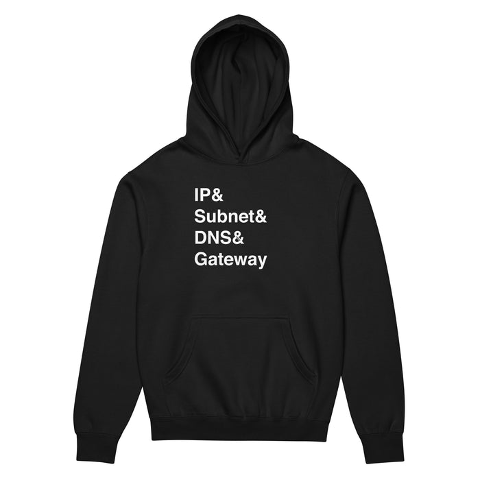 IP, Subnet, DNS & Gateway - Men’s box hoodie