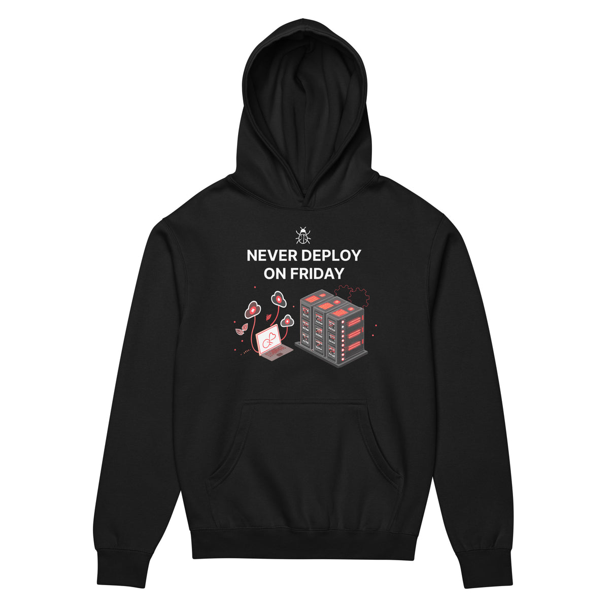 Never Deploy On Friday - Men’s box hoodie