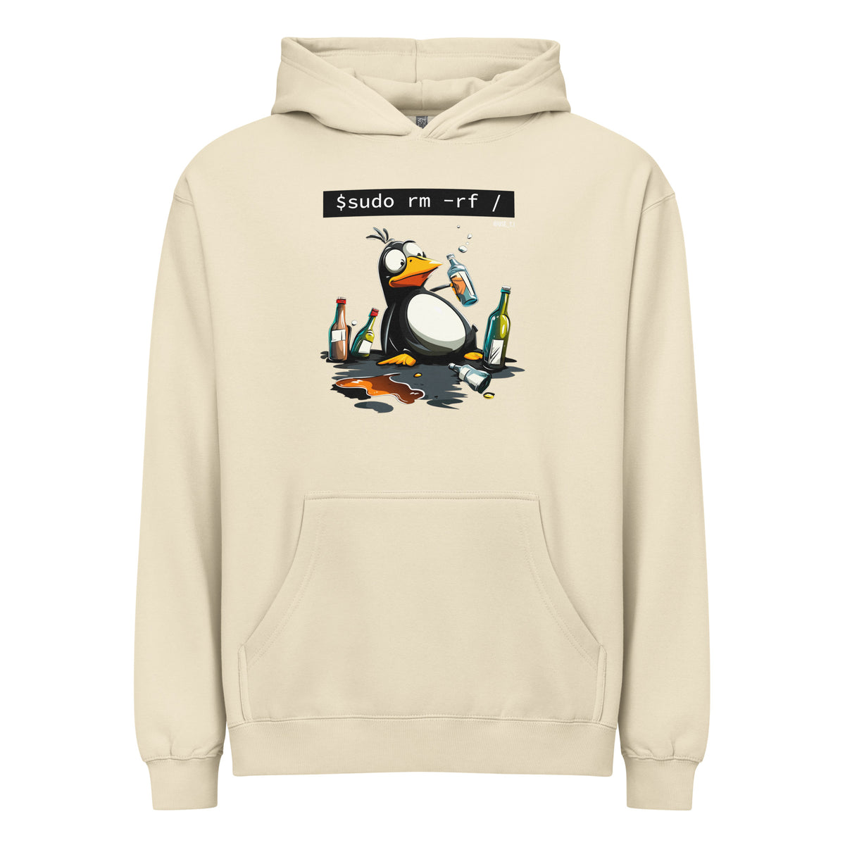 $ sudo rm -rf / — Drunk Linux Edition - Men’s box hoodie
