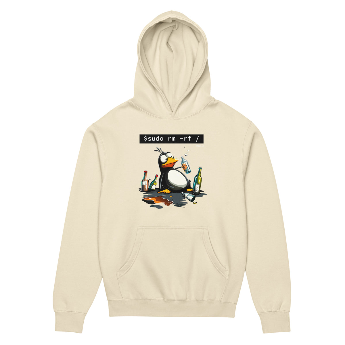 $ sudo rm -rf / — Drunk Linux Edition - Men’s box hoodie