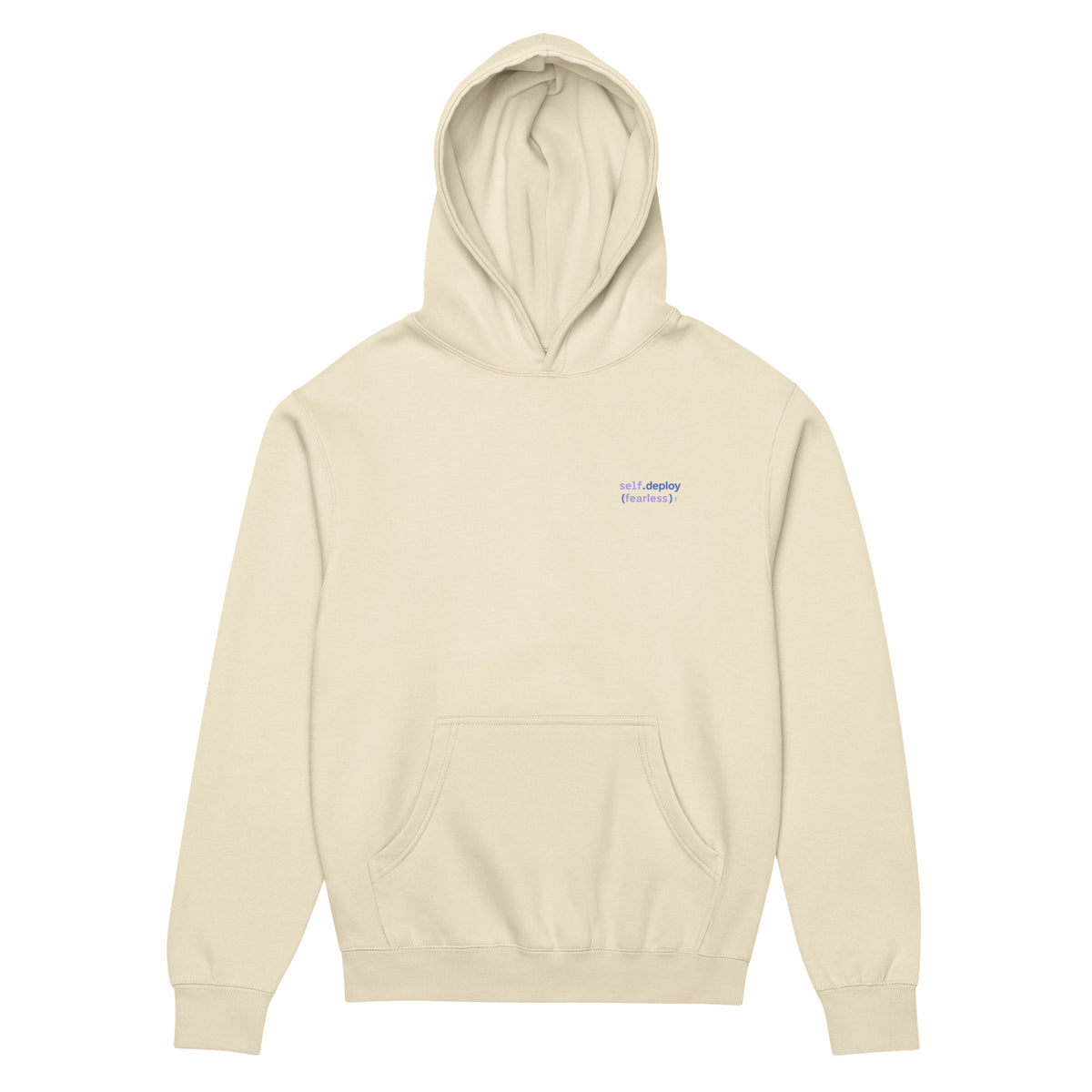 self.deploy(fearless) - Men’s box hoodie