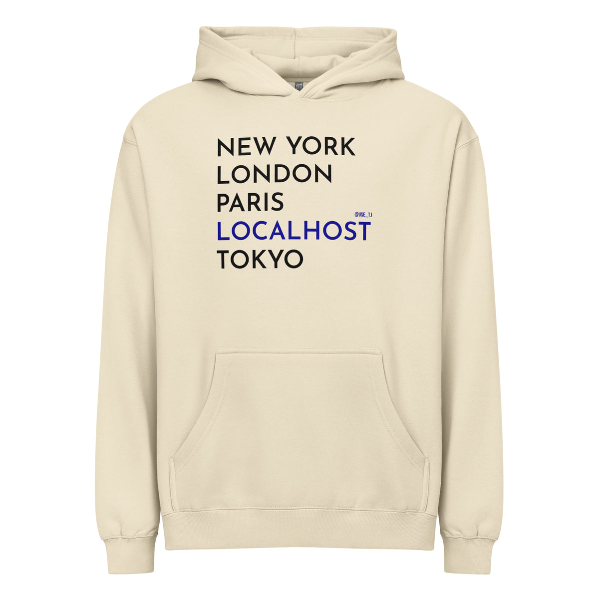New York, London, Paris, Localhost, Tokyo - Men’s box hoodie