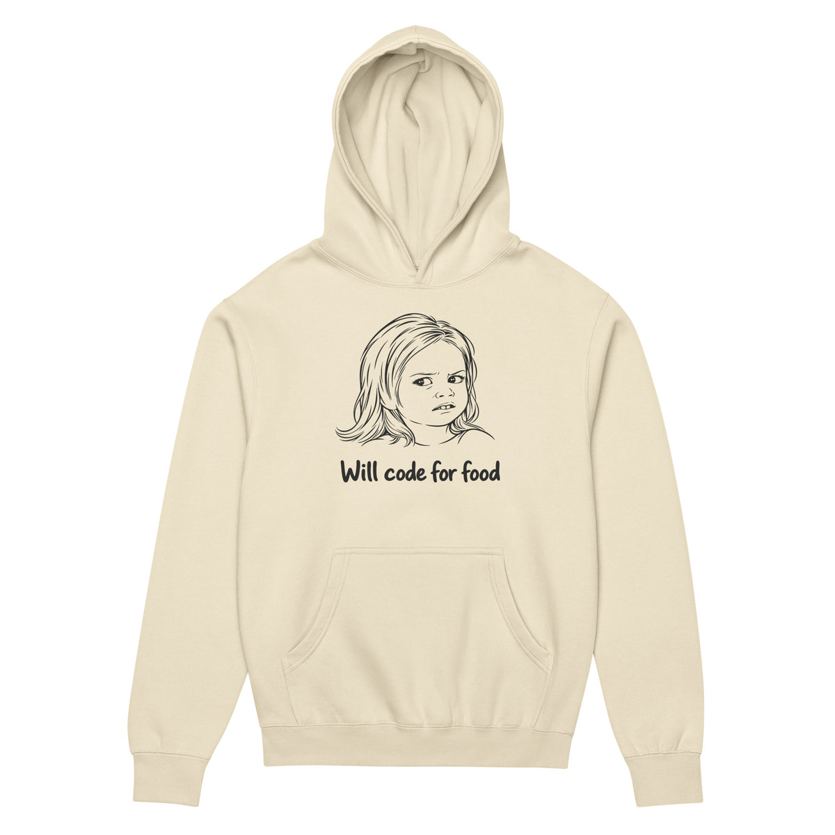 Will Code for Food - Men’s box hoodie