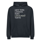 New York, London, Paris, Localhost, Tokyo - Men’s box hoodie