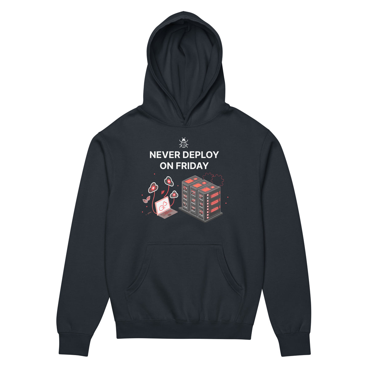 Never Deploy On Friday - Men’s box hoodie