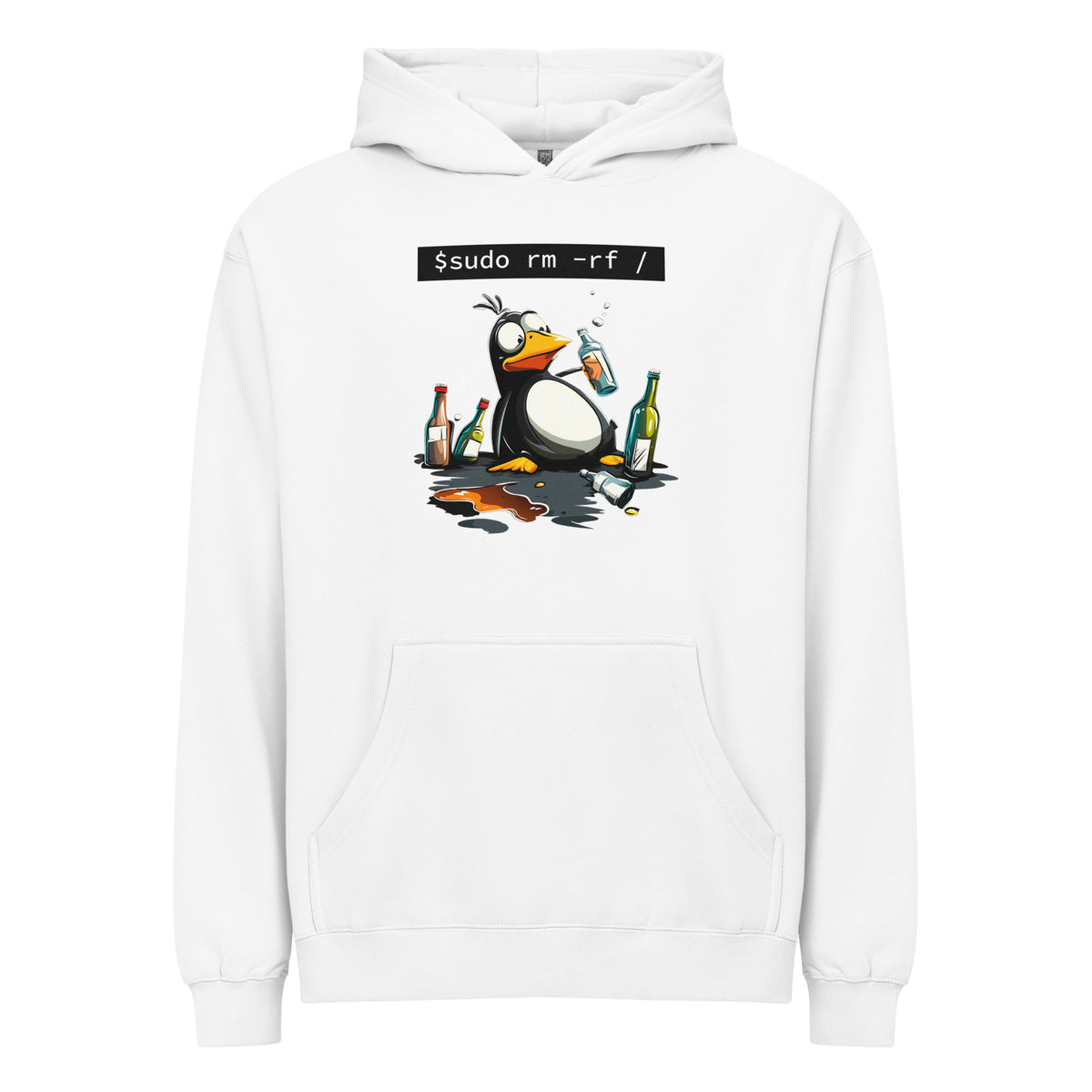 $ sudo rm -rf / — Drunk Linux Edition - Men’s box hoodie