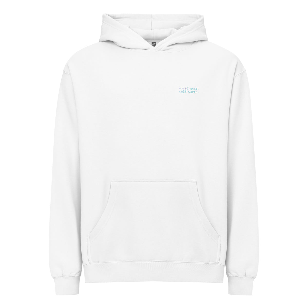 npm install self-worth - Men’s box hoodie