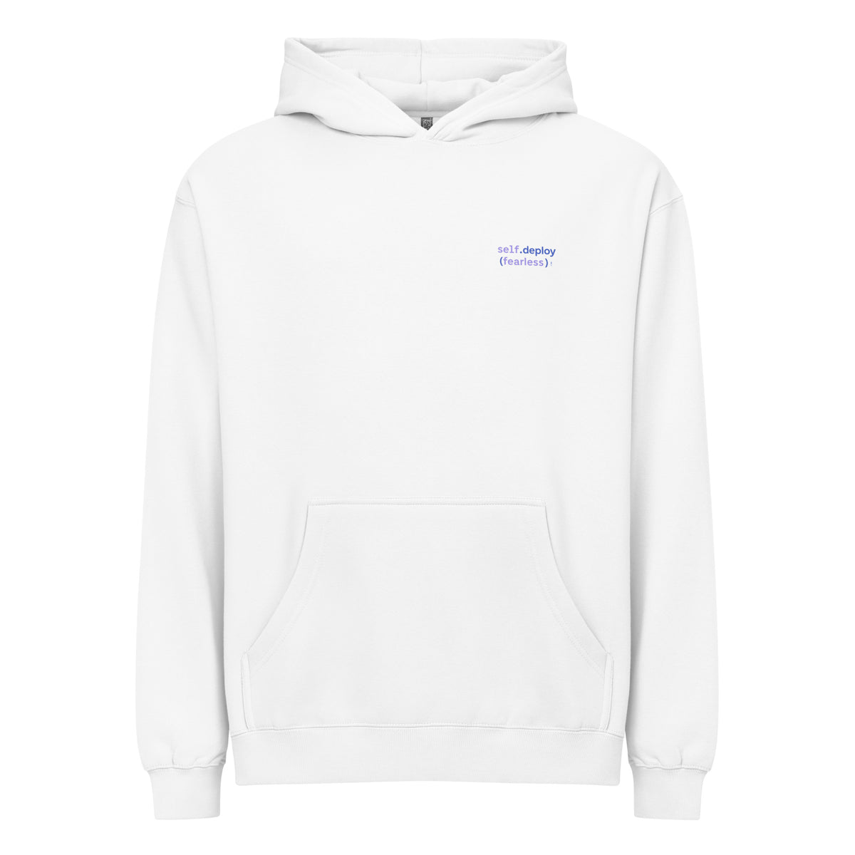 self.deploy(fearless) - Men’s box hoodie