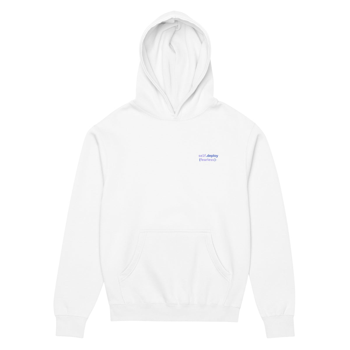 self.deploy(fearless) - Men’s box hoodie