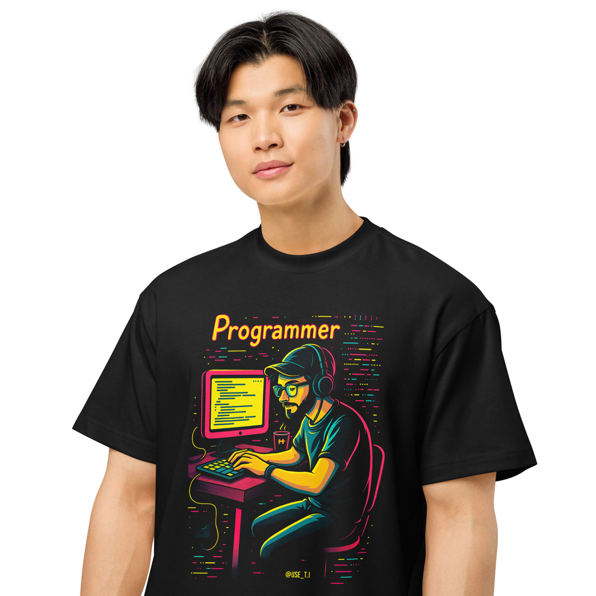 Programmer with Vibrant Colors - Men’s box tee