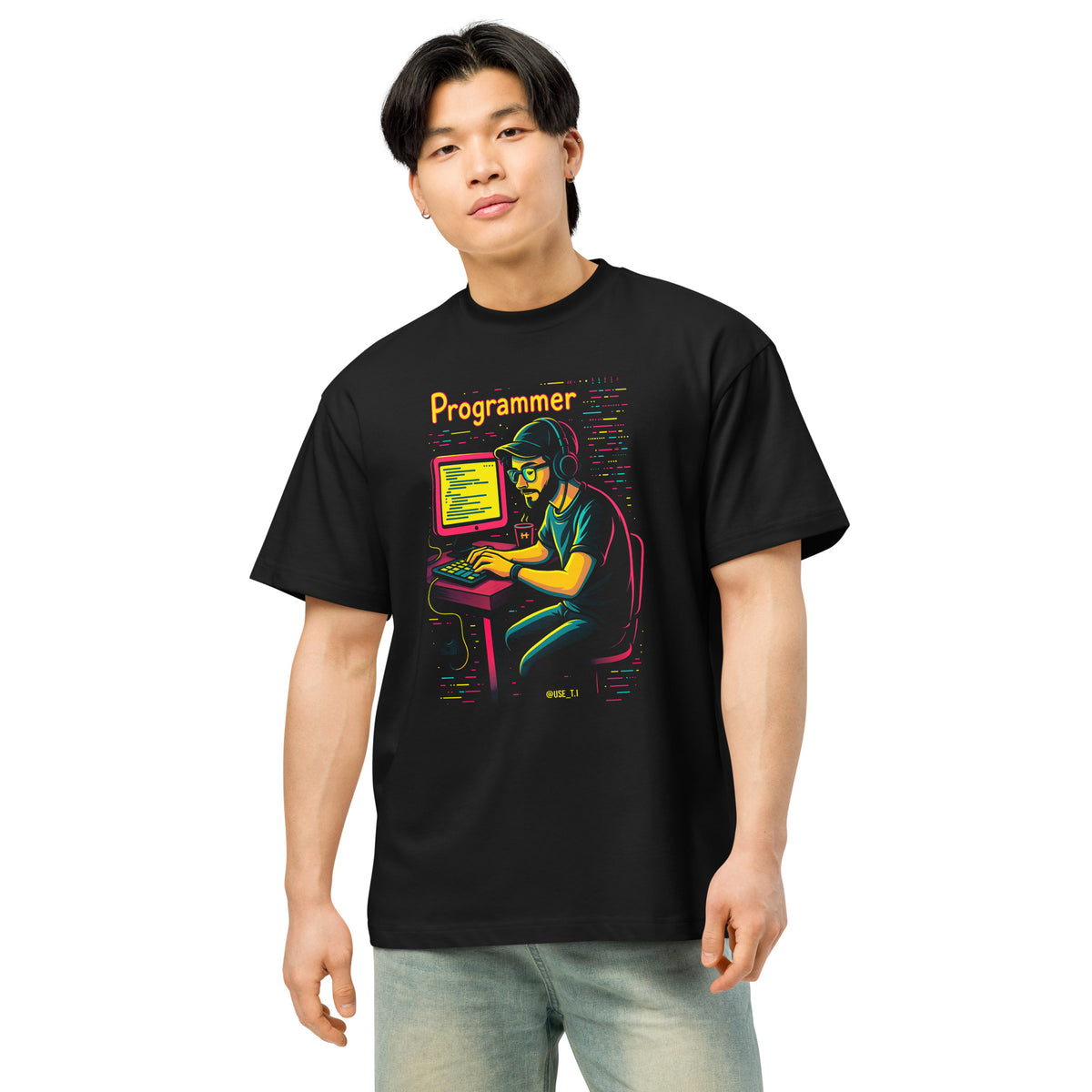 Programmer with Vibrant Colors - Men’s box tee
