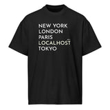 New York, London, Paris, Localhost, Tokyo - Men’s box tee