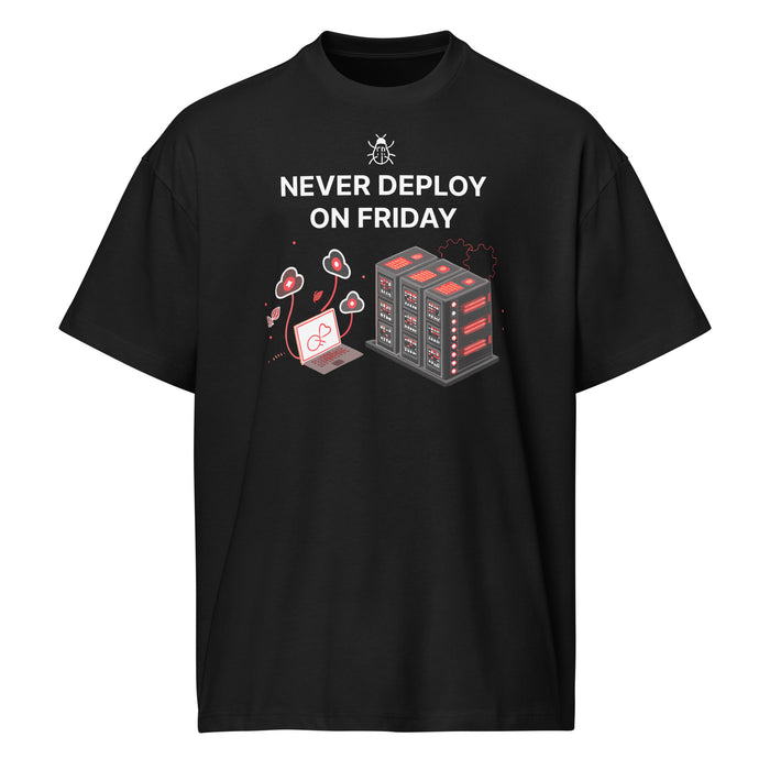 Never Deploy On Friday - Men’s box tee