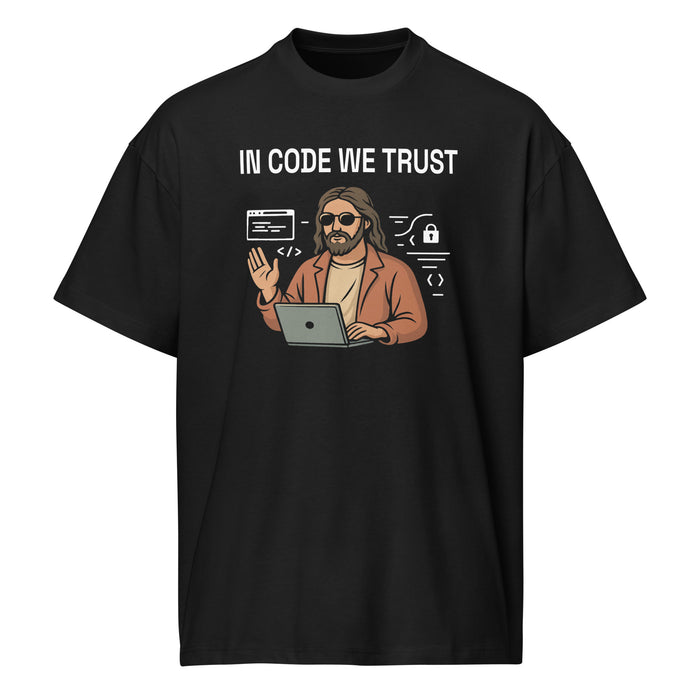 In Code We Trust - Men’s box tee