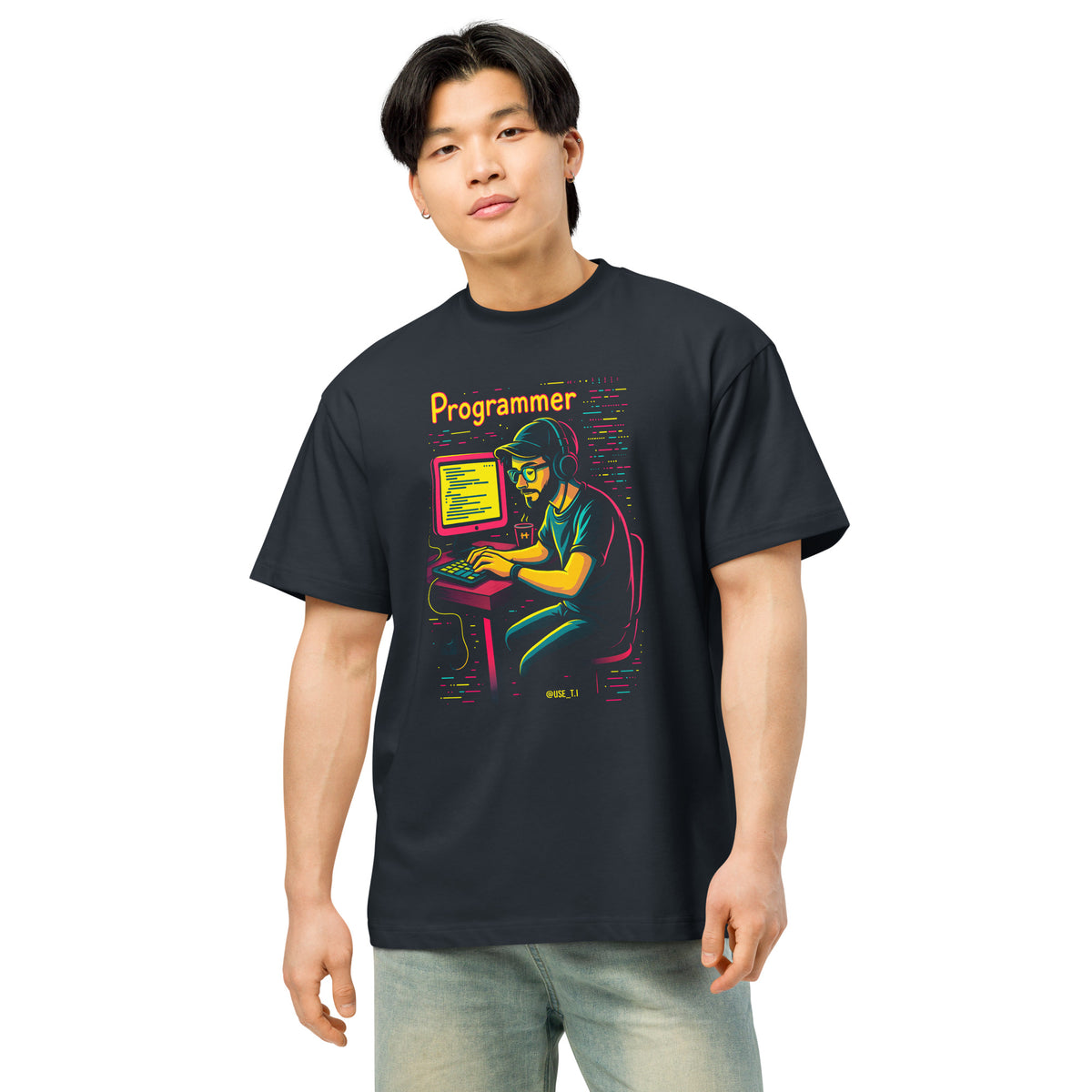 Programmer with Vibrant Colors - Men’s box tee