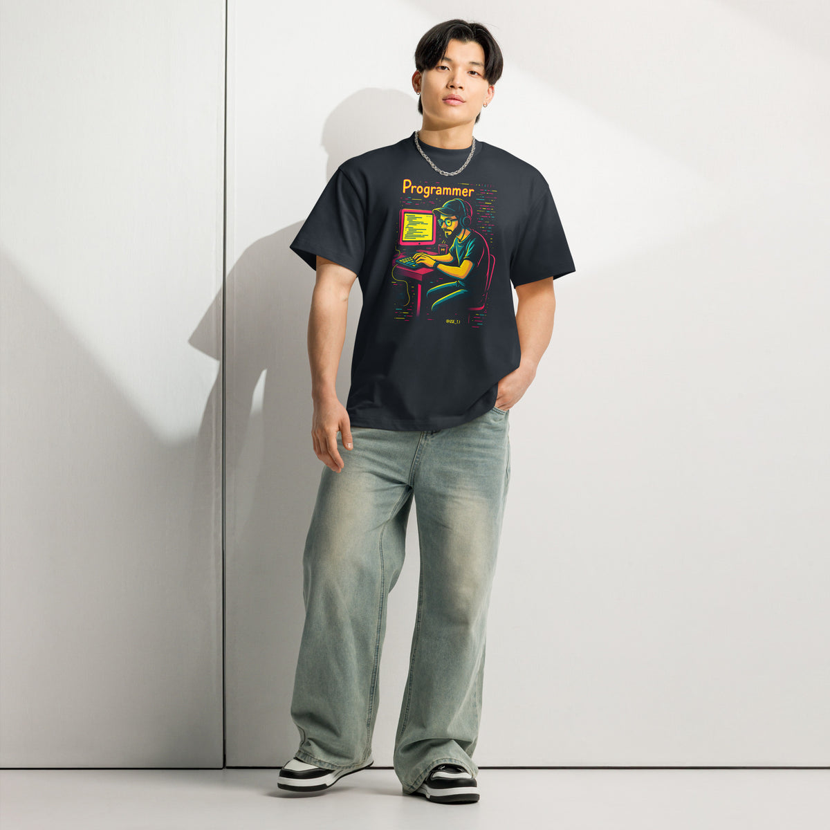 Programmer with Vibrant Colors - Men’s box tee
