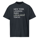 New York, London, Paris, Localhost, Tokyo - Men’s box tee