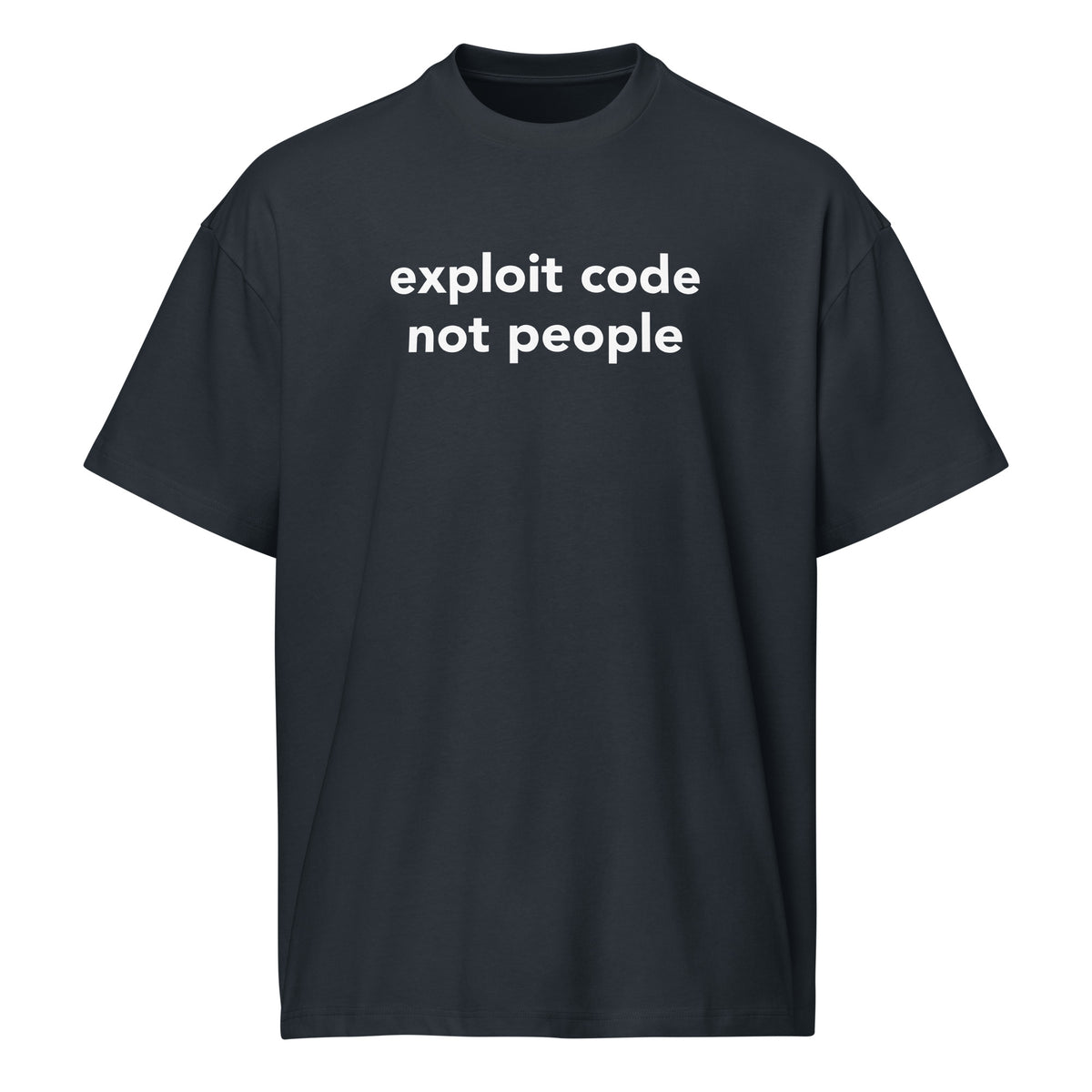 Exploit code, not people - Men’s box tee
