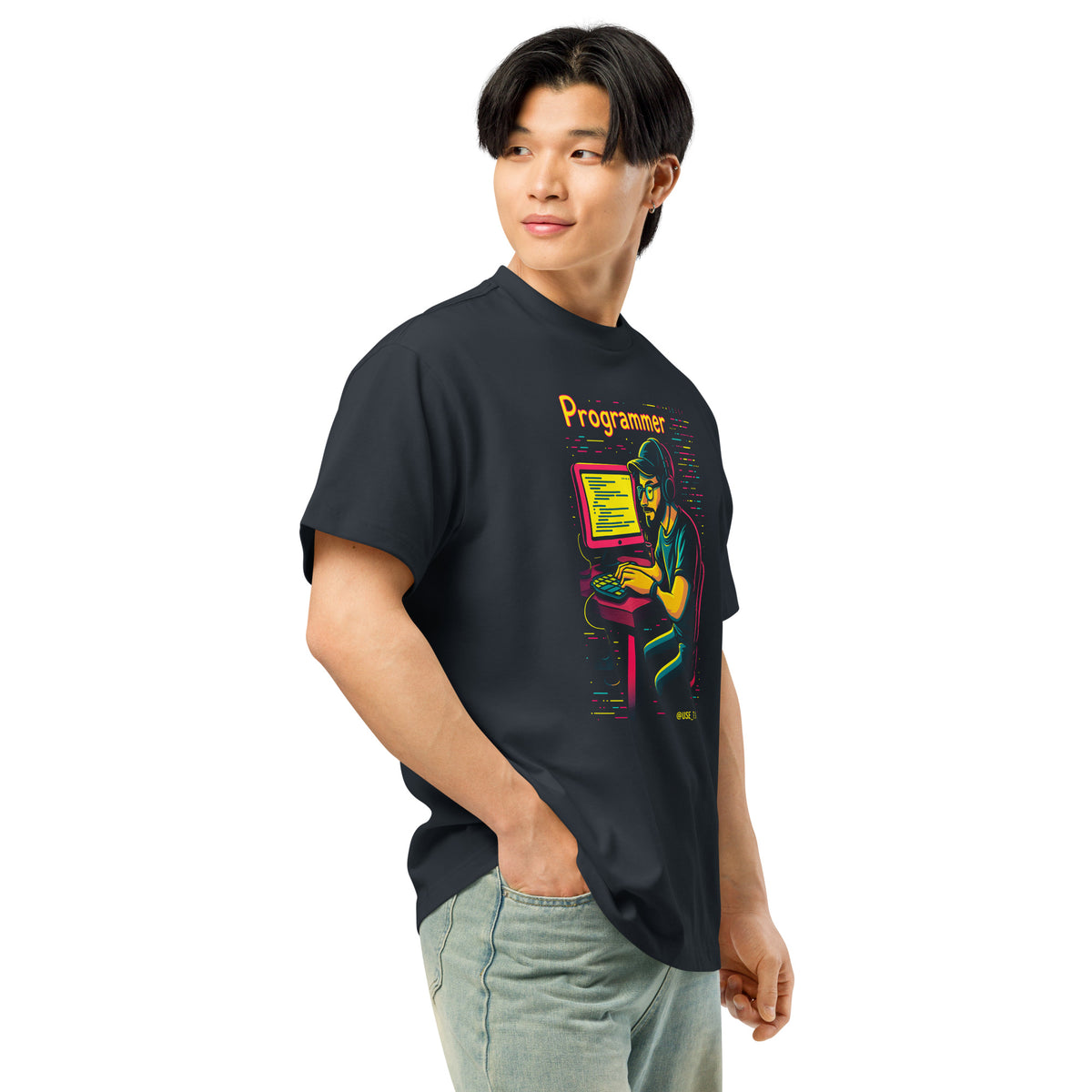 Programmer with Vibrant Colors - Men’s box tee