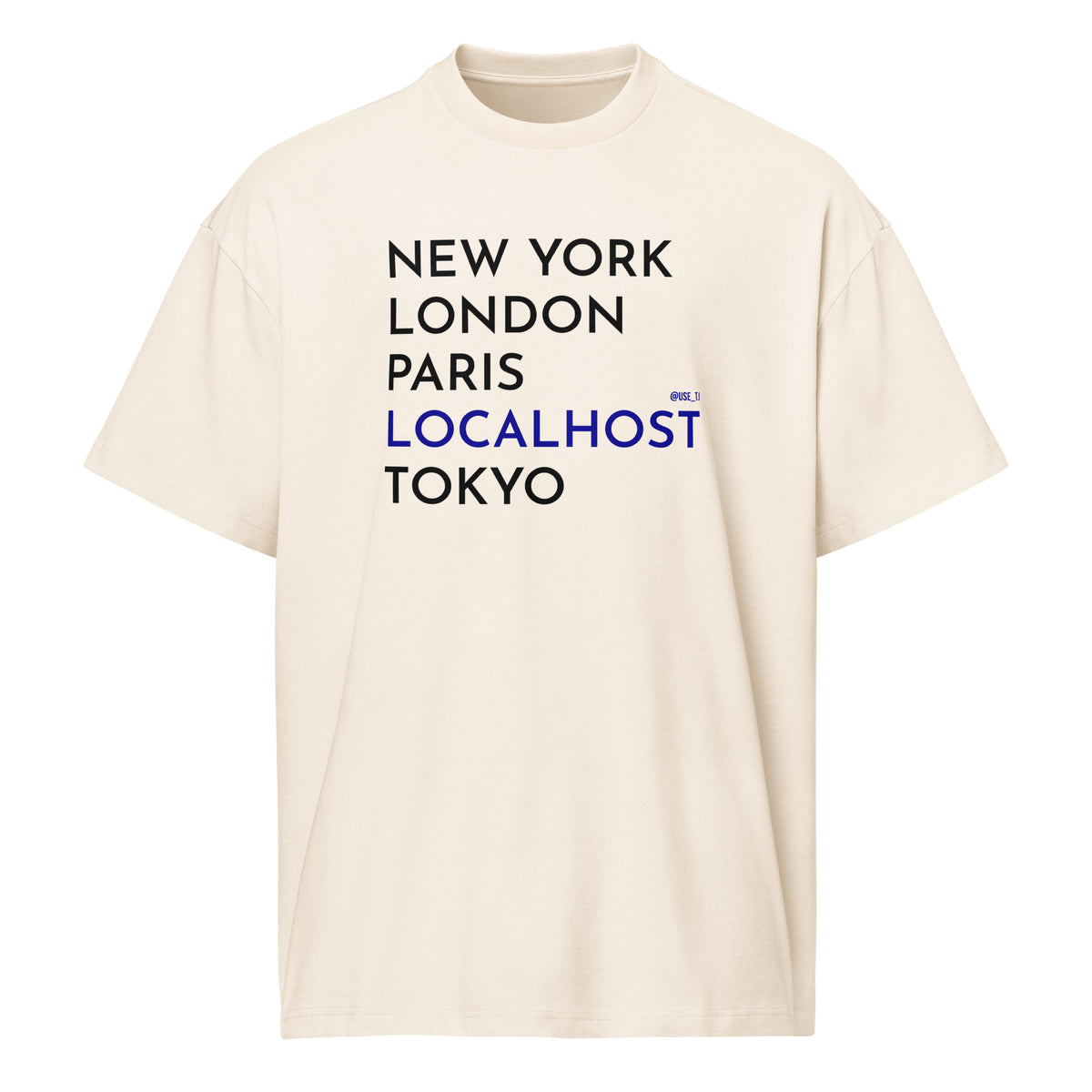New York, London, Paris, Localhost, Tokyo - Men’s box tee