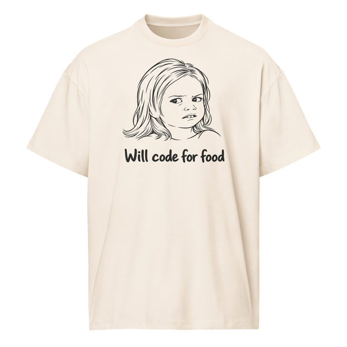 Will Code for Food - Men’s box tee