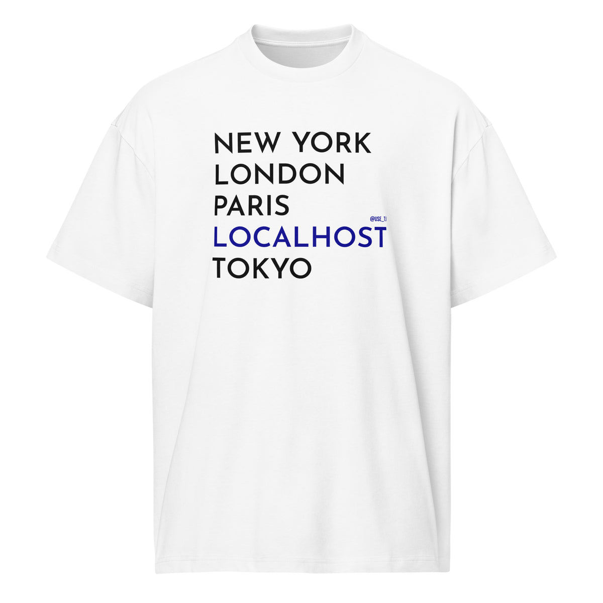 New York, London, Paris, Localhost, Tokyo - Men’s box tee