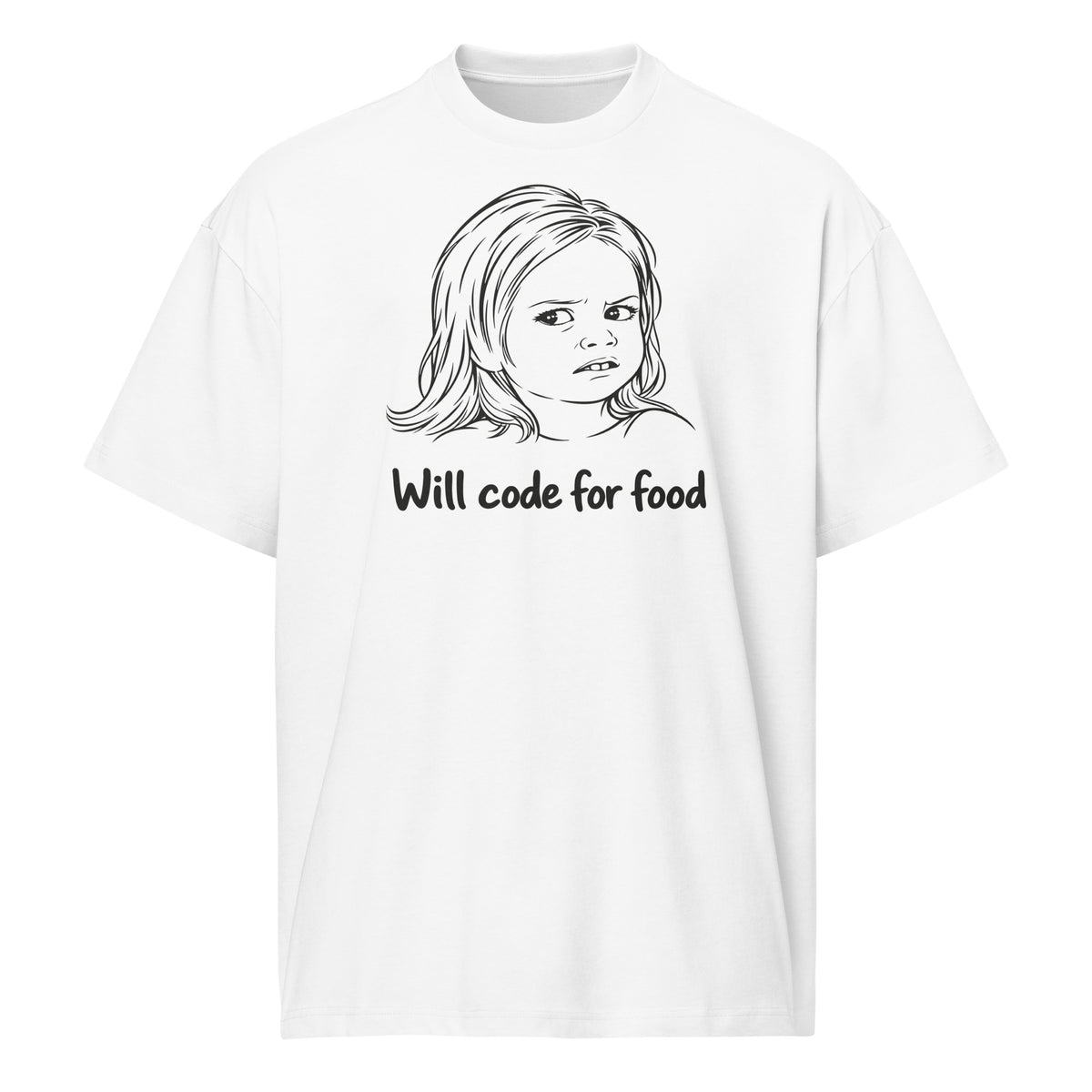 Will Code for Food - Men’s box tee
