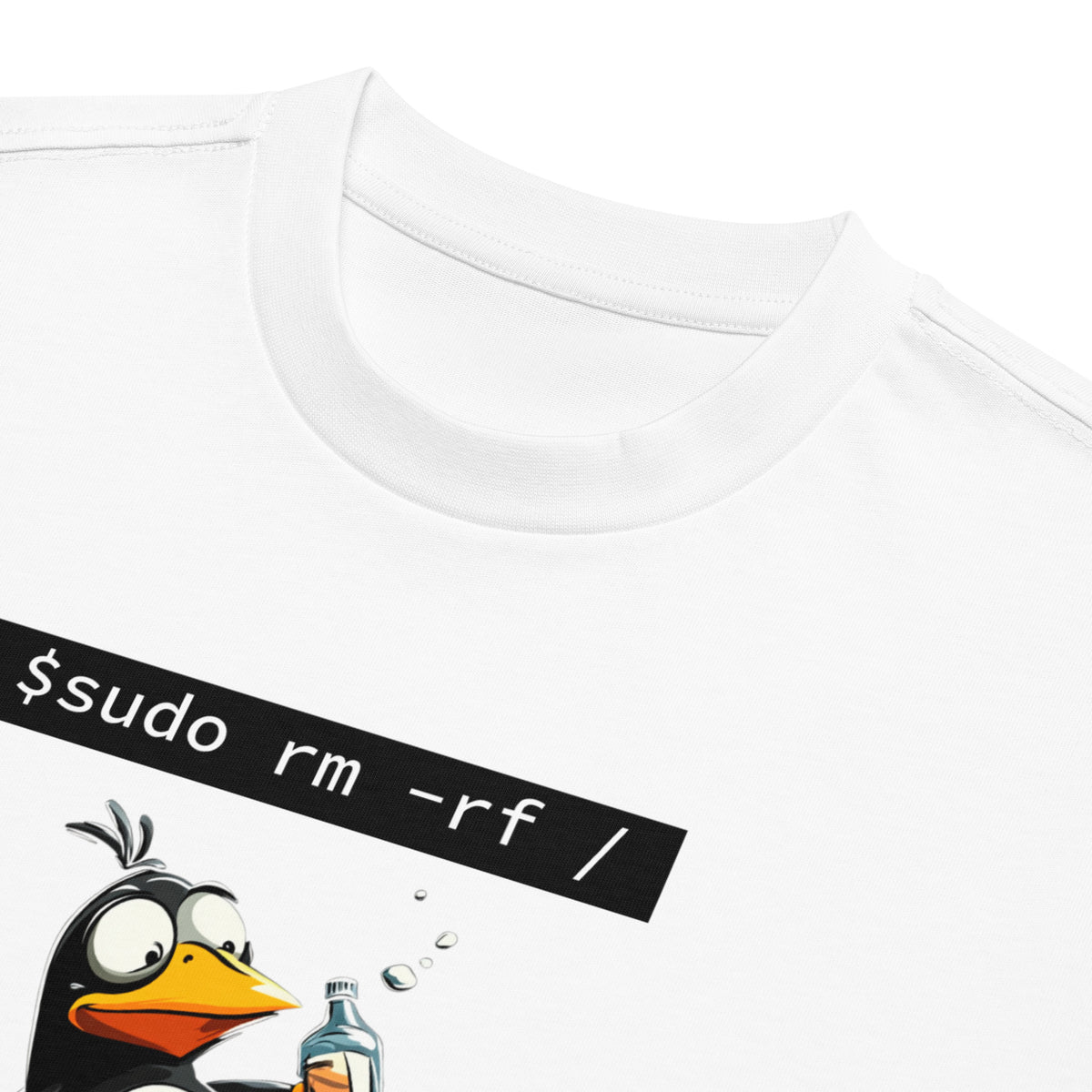 $ sudo rm -rf / — Drunk Linux Edition - Men’s box tee