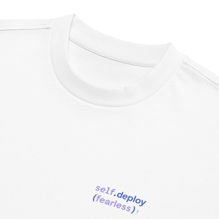 self.deploy(fearless) - Men’s box tee