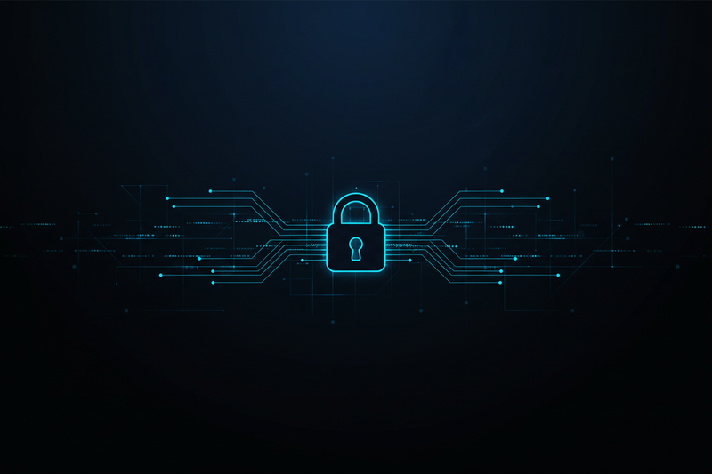 quero um banner 16:5 fundo escuro, sobre cyber security, minimalista sem escrita