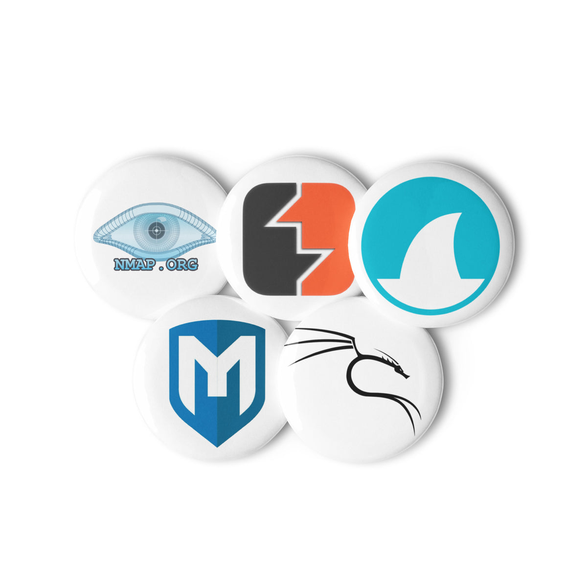 Cyber Security - Set of pin buttons
