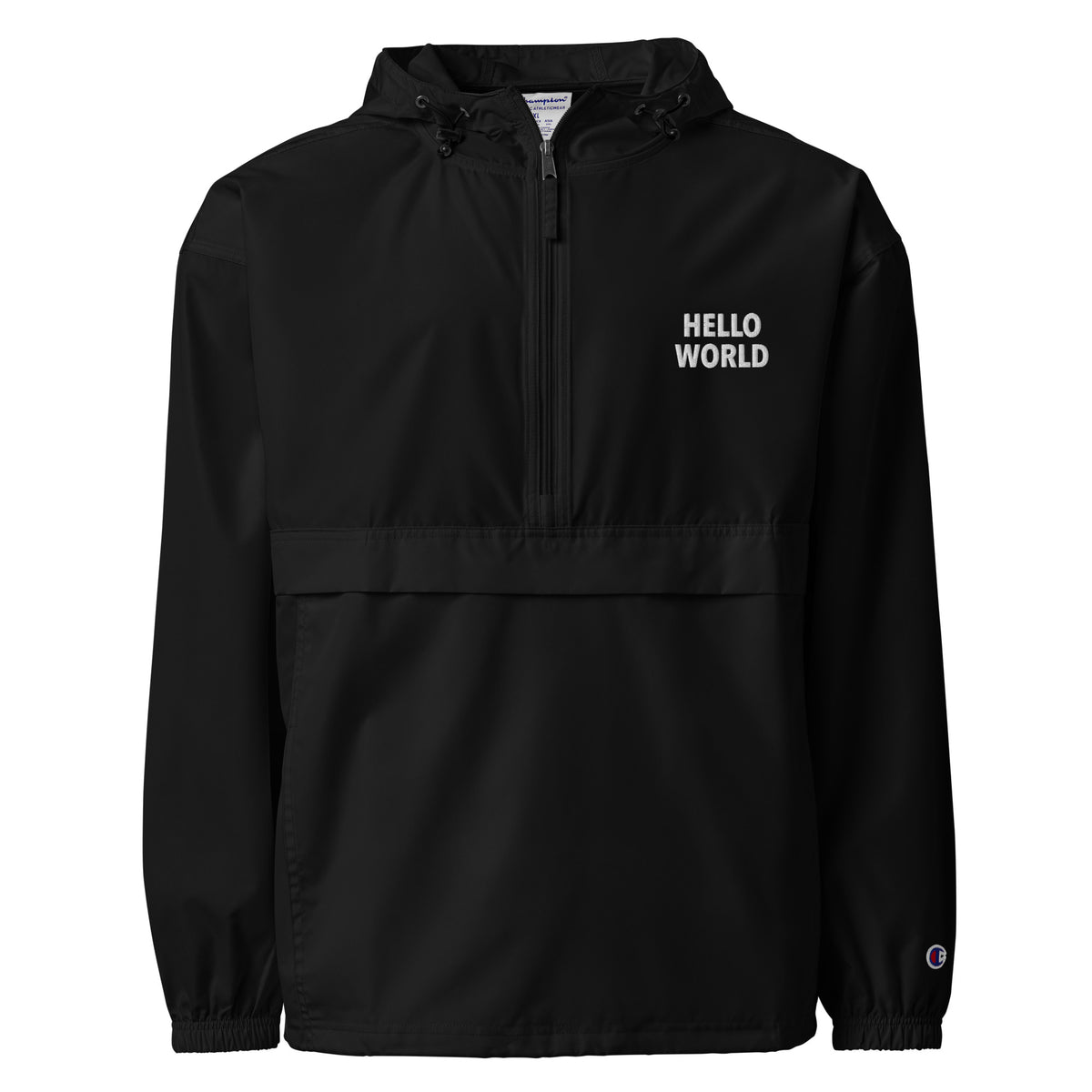 Hello World - Embroidered Champion Packable Jacket