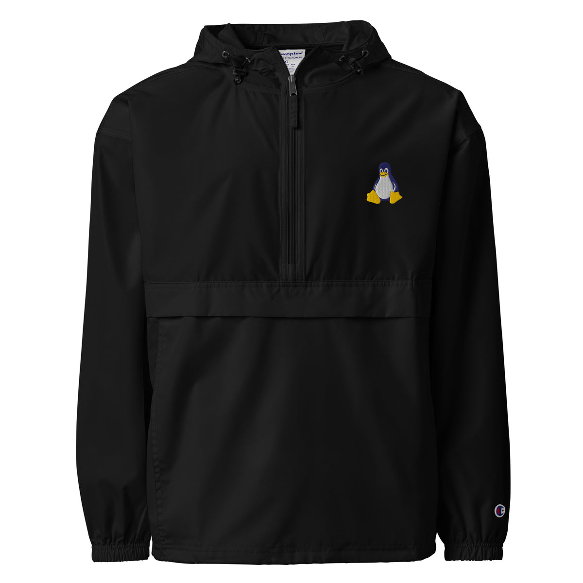Tux Linux Logo - Embroidered Champion Packable Jacket