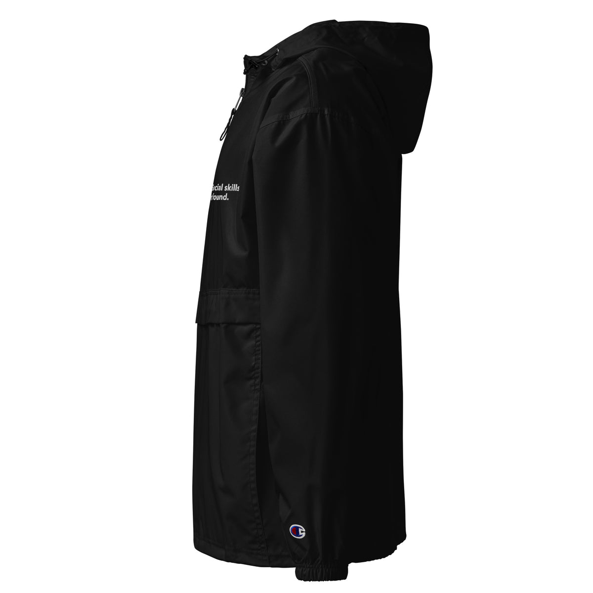 404: Social skills not found. - Embroidered Champion Packable Jacket