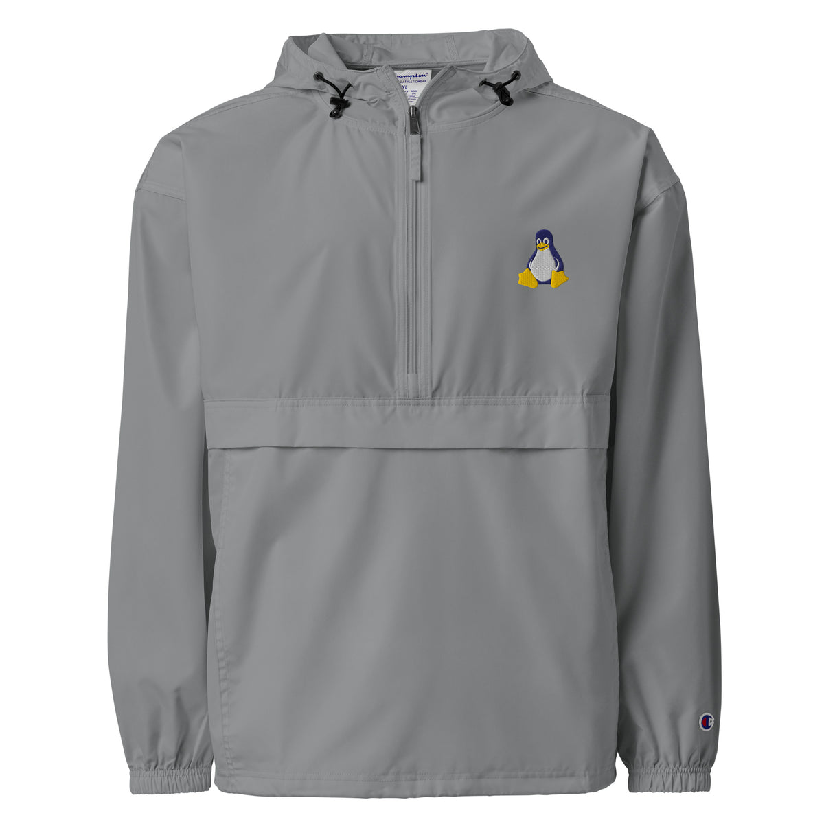 Tux Linux Logo - Embroidered Champion Packable Jacket