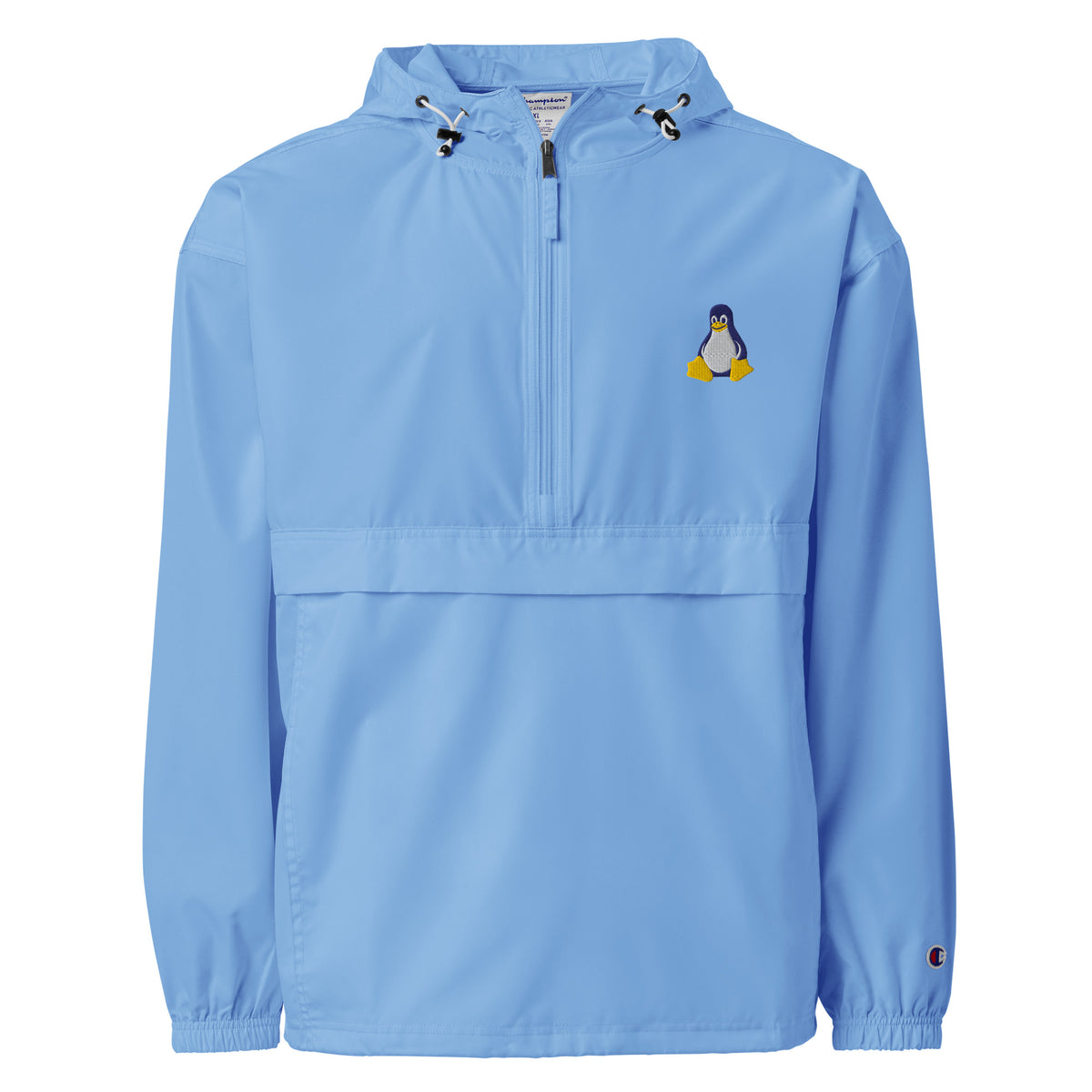Tux Linux Logo - Embroidered Champion Packable Jacket