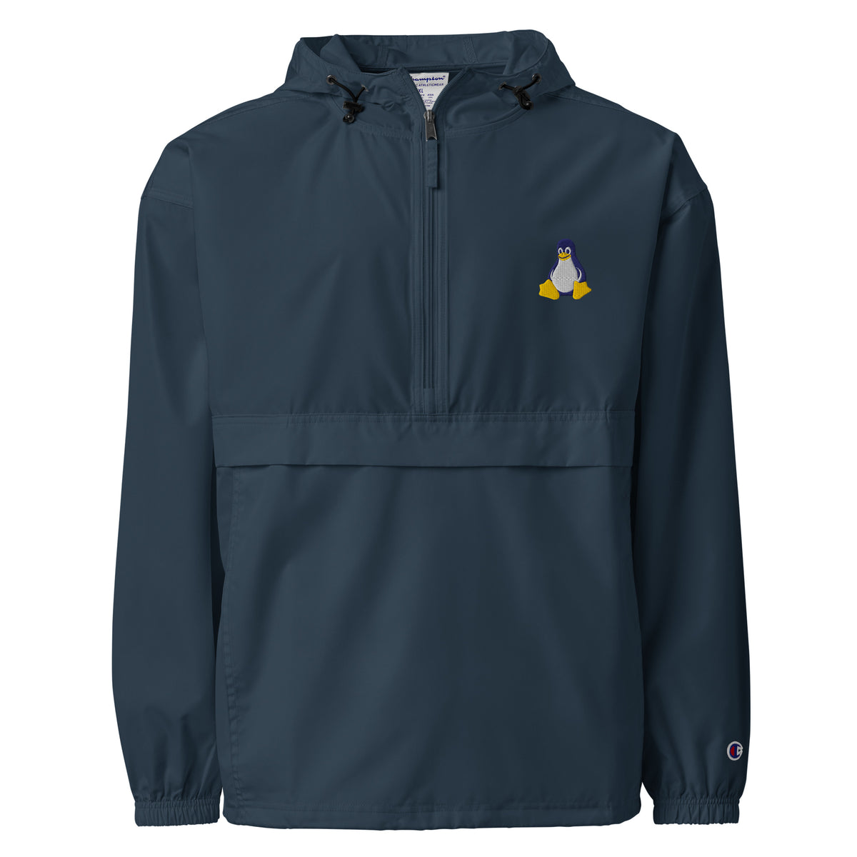 Tux Linux Logo - Embroidered Champion Packable Jacket